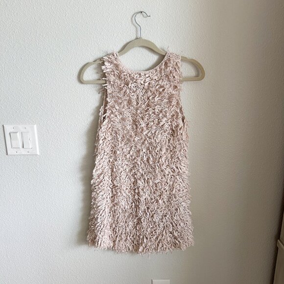 Twg Light Pink Vintage Boho Looped Crochet Sweater Vest – XS – Y2K Cozy Vibes - Picture 9 of 10